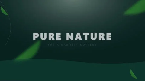 Pure Nature Text Motion Graphics Animation With Flying Green Leaves 스톡 동영상 333823009