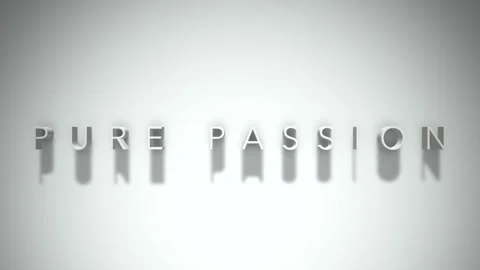 Pure passion 3D title animation white text on a white background Stock Footage 299747333
