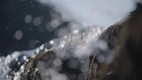 Pure river flowing over rocks Stock Footage 76189032