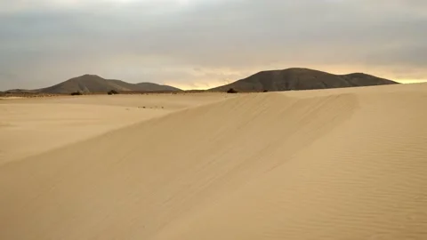 Pure sand dunes with mountains in the background Vídeo Stock 211391099