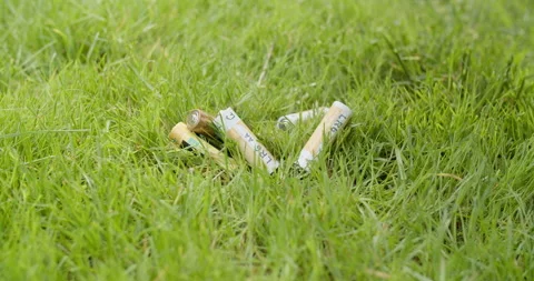 Pure virtual grass on the screen instead of real meadow with garbage Stock Footage 131971205