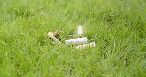 Pure Virtual Grass On The Screen Instead Of Real Meadow With Garbage Stock Footage 133001434