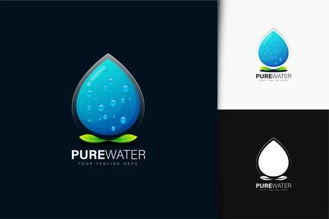 Pure water logo design with gradient Stock Illustration
