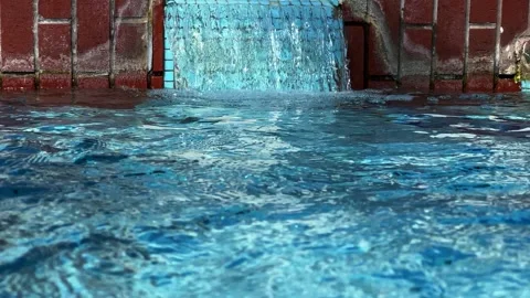 Pure Water Pool Surface Bubbles and Waves Stock Footage 237394161