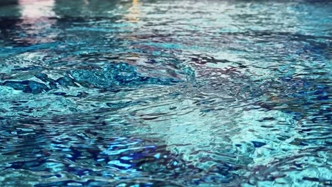 Pure Water Pool Surface Bubbles and Waves Stock Footage 237396575