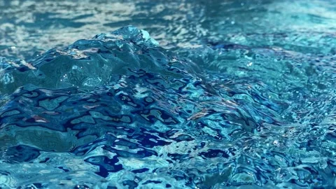 Pure Water Pool Surface Bubbles and Waves Stock Footage 237397359