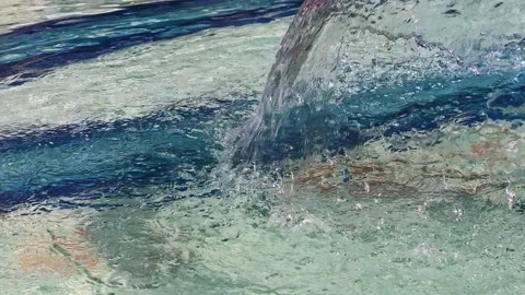 Pure Water Pool Surface Bubbles and Waves Stock Footage 237397749