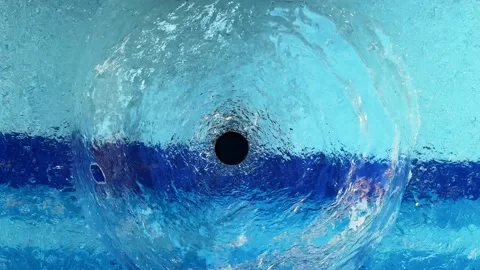 Pure Water Pool Surface Bubbles and Waves Stock Footage 237398617