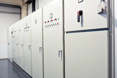 Pure water processing plant control room Stock Photos