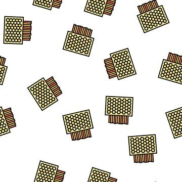 Pure wax foundation beekeeping vector seamless pattern Stock Illustration