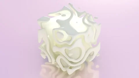 Pure White 3D Cube 33 4K Stockbeeldmateriaal 274449654