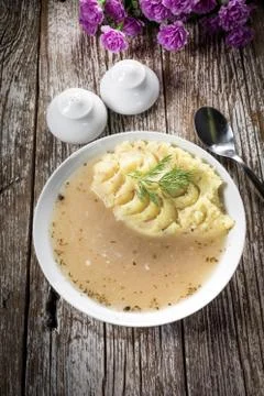 Pure white borscht. Stock Photos