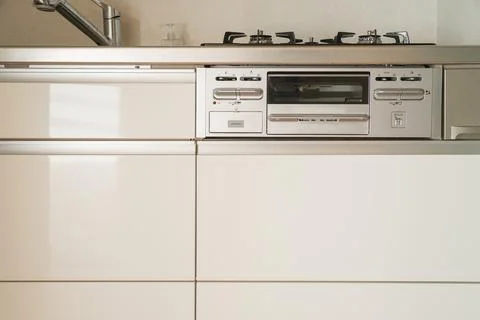 Pure white of the system kitchen image Pure white of the system kitchen image Stock Photos
