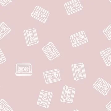 Puree blackberry line seamless pattern 库存插图