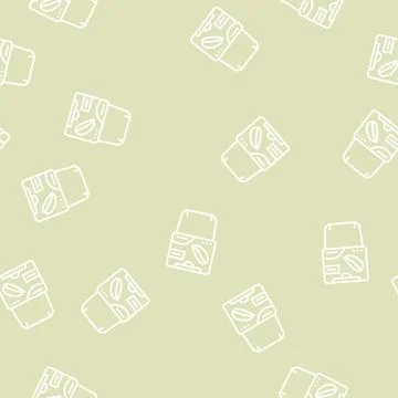 Puree mango fruit line seamless pattern Stock Illustration