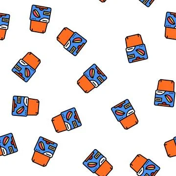 Puree mango fruit vector seamless pattern Stock Illustration