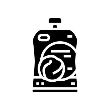 Puree plum glyph icon vector illustration Stock Illustration