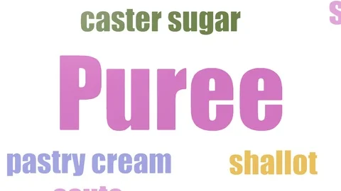 Puree Wordcloud Animated Isolated On White Stock Footage 103658685