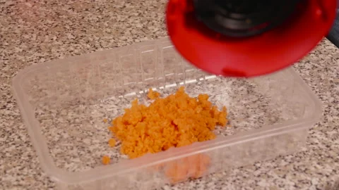 Pureed carrots - close up Stock Footage 148489980
