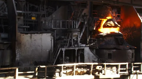 Purging metal. Overall plan Stock Footage 54654176