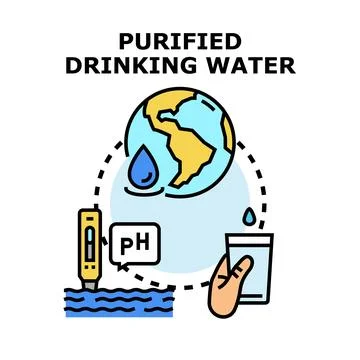 Purified drinking water vector concept illustration Stock Illustration