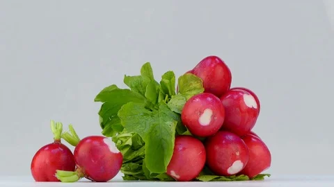 Purified radish on white background Video stock 84592069