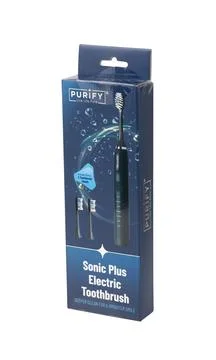 Purify Sonic Plus electric toothbrush packaging for dental hygiene Stock Photos