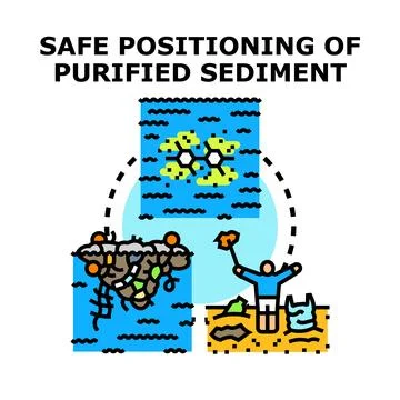 Purifying water sediment safe environmental positioning Stock Illustration