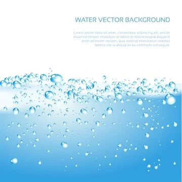 Purity water wave with bubble. Vector Illustration. Stock Illustration