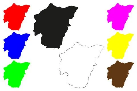 Purnia city (Republic of India, State of Bihar) map vector illustration, scri Stock Illustration