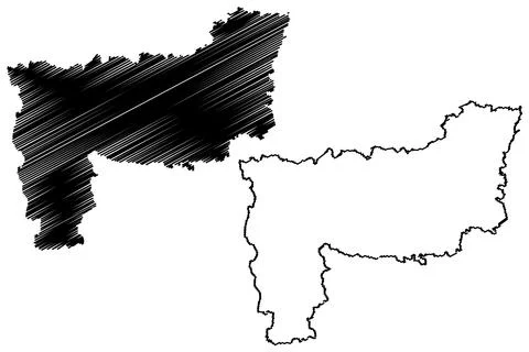 Purnia district (Bihar State, division, Republic of India) map vector illustr Stock Illustration