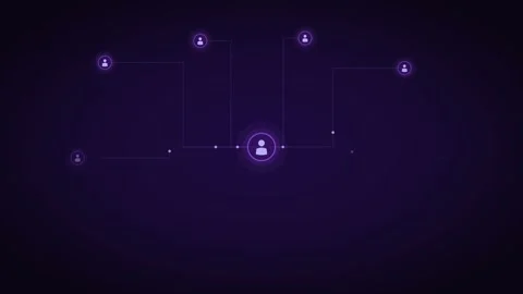 Purpl Central Hub People Network Team Connect Glow 4K Loop Video stock 342604081
