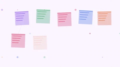 Purpl Digital Whiteboard Sticky Note Brainstorm Flat Design Loop Stock Footage 342605884