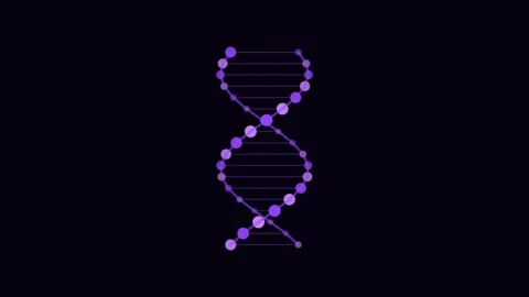 Purpl DNA Double Helix Rotate Medical Animation Loop Видео 342610791