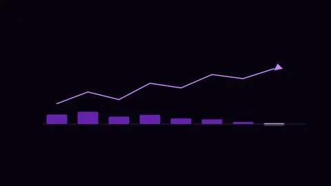 Purpl Growth Arrow Chart Rise Flat Design Finance Animation Видео 342611225