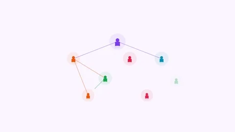 Purpl Network Team Connections Web Flat Design Animation Loop Stock Footage 342606715