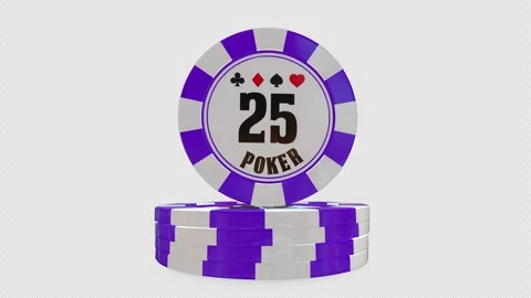 Purple 25 Value Poker Chip stack 3D Render With Alpha Channel Vídeos de archivo 344680858