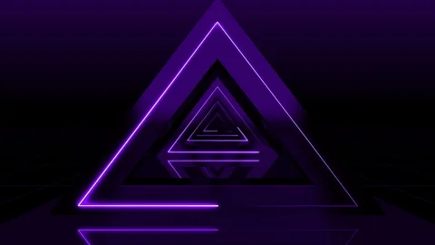 Purple 3d animation abstract loop digital triangle tunnel Video stock 108578465