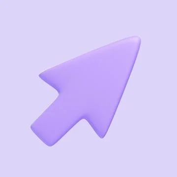 Purple 3D Arrow Cursor Icon on Lavender Background Stock-Illustration