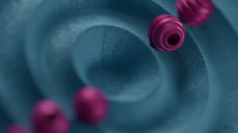 Purple 3d Balls going in circles Stock Footage 253594320