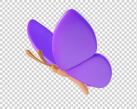Purple 3D butterfly, isolated on background イラスト素材