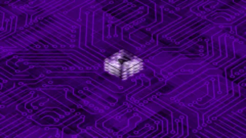 Purple 3d Computer chip AI Computer processor Mother board circuit background Stock Footage 272484059
