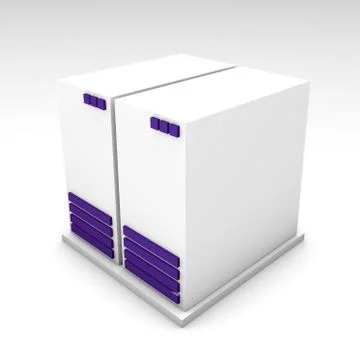Purple 3d computer server Stock Illustration
