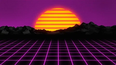 Purple 3D Grid Retro Design Stock Footage 120973837