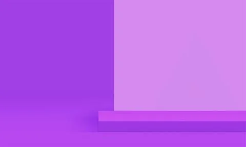 Purple 3d podium pedestal empty showroom for promo advertising realistic ve.. Stock Illustration