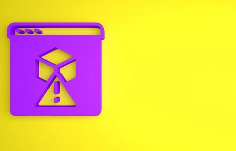 Purple 3D printer icon isolated on yellow background. 3d printing. Minimalism イラスト素材