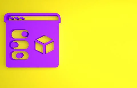 Purple 3D printer icon isolated on yellow background. 3d printing. Minimalism イラスト素材