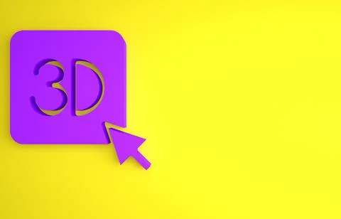 Purple 3D printer icon isolated on yellow background. 3d printing. Minimalism イラスト素材