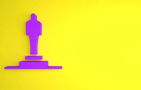 Purple 3D printer model icon isolated on yellow background. 3d printing. Mini 스톡 일러스트
