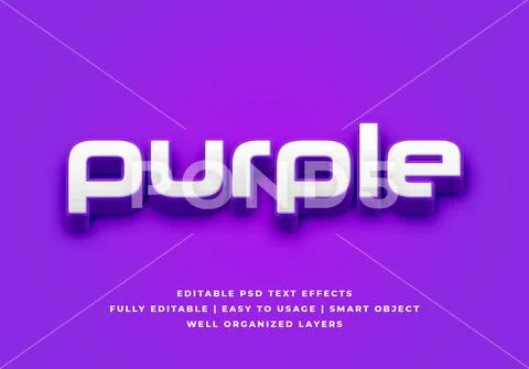 Purple 3d text style effect mockup - PSD Template PSD-Vorlage